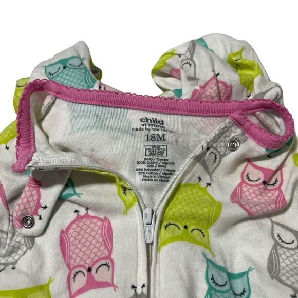 Child of Mine made by Carter’s Toddler Girl Footie PJs Size 18 Months - Picture 6 of 7